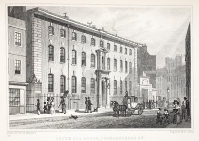 南海之家，Threadneedle街，来自&39;伦敦和它在十九世纪的环境&39;酒吧。 Jones und Co.，1827-1829 作者 托马斯·霍斯默牧羊人