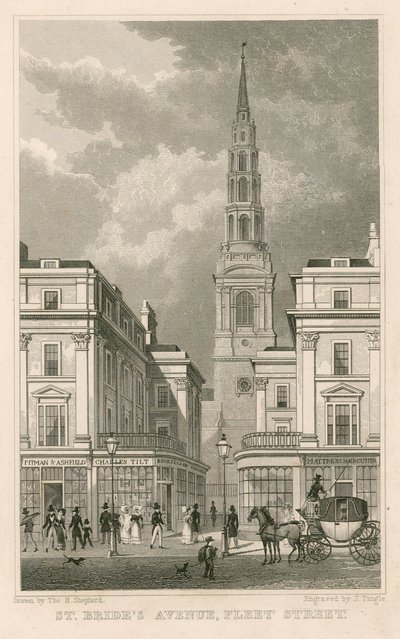 St Bride&39;s Avenue，Fleet Street，London 作者 托马斯·霍斯默牧羊人