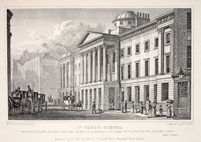 圣保罗学校，来自&39;伦敦及其在十九世纪的环境&39;酒吧。 Jones und Co.，1827-1829 作者 托马斯·霍斯默牧羊人