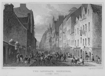 Canongate，爱丁堡，向西看（雕刻） 作者 托马斯·霍斯默牧羊人