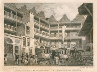 The Old Bull and Mouth Inn，St Martin&39;s-le-Grand，伦敦 作者 托马斯·霍斯默牧羊人