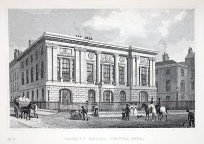 Trinity House，Tower Hill，来自&39;伦敦及其十九世纪的环境&39;酒吧。 Jones und Co.，1827-1829 作者 托马斯·霍斯默牧羊人