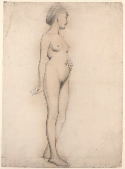 站立的裸体女孩 作者 Thomas Hovenden
