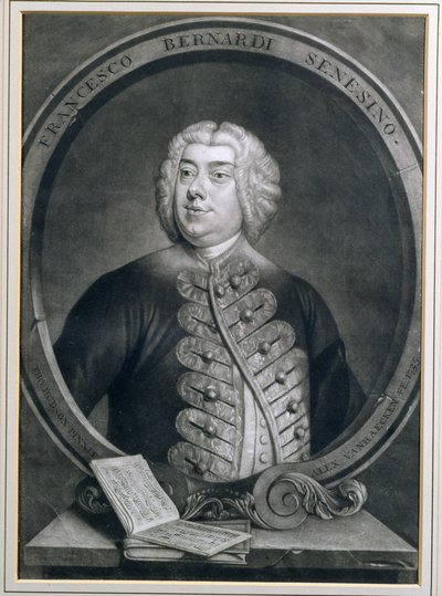 Francesco Bernardi Senesino的肖像，阉割的Siennese，由Alexander van Haecken（1701-58）雕刻，1735年 作者 托马斯·哈德森