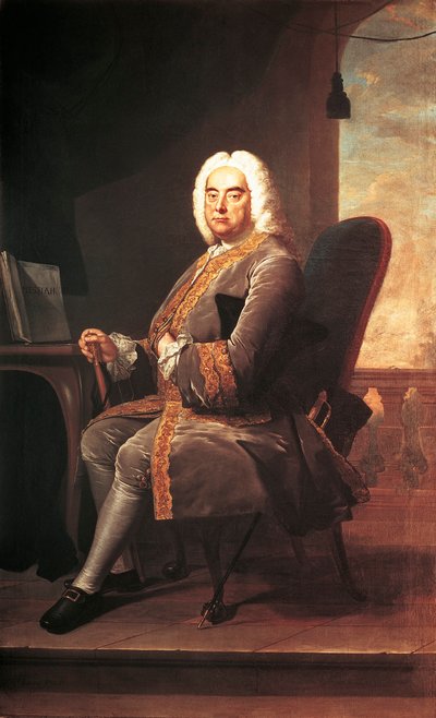 德英作曲家乔治·弗里德里克·亨德尔 (1685-1759) 的肖像 作者 托马斯·哈德森