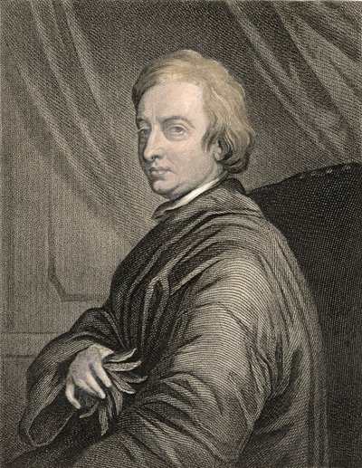 John Dryden（1631-1700）的肖像由Charles Edward Wagstaff（b.1808）酒吧刻。作者：William Mackenzie 作者 Thomas Hudson
