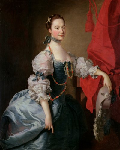 一位夫人的画象一件蓝色褂子的 作者 Thomas Hudson