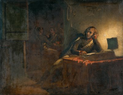 与英军军官的内景（布面油画） 作者 托马斯·琼斯·巴克