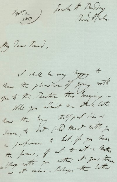 托马斯·劳伦斯爵士的信，1819年，1904年 作者 Thomas Lawrence