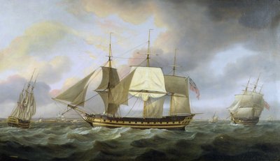 尊敬的EI公司的船&39;Belvedere&39;，查尔斯克里斯蒂上尉指挥官，1800 作者 托马斯·鲁尼