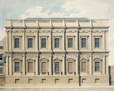 宴会议院的看法在白厅，威斯敏斯特，c.1790 作者 托马斯·马尔顿（Thomas Malton Jnr）。