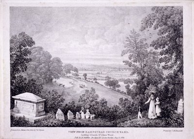 伦敦汉普斯特德的概貌。1822 作者 托马斯·曼·拜恩斯