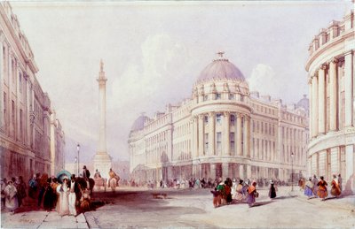 Grainger Street，泰恩河畔纽卡斯尔（bodycolour） 作者 托马斯·迈尔斯·理查森