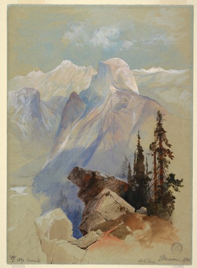绘画，优胜美地半圆顶，1873 年 作者 托马斯·莫兰
