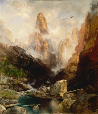 犹他州卡纳布峡谷的雾气，1892年。 作者 托马斯·莫兰