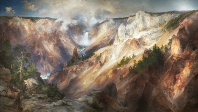 黄石公园大峡谷，1893-1901。 作者 托马斯·莫兰