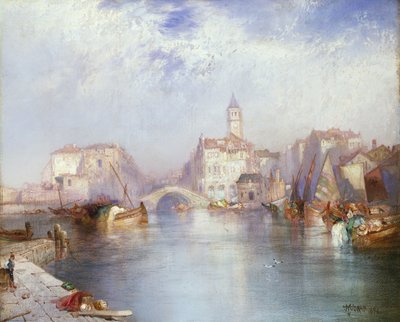 威尼斯运河，1896年 作者 托马斯·莫兰