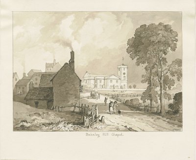 Brierley Hill教堂：棕褐色绘画，1837年 作者 托马斯·佩普洛伍德