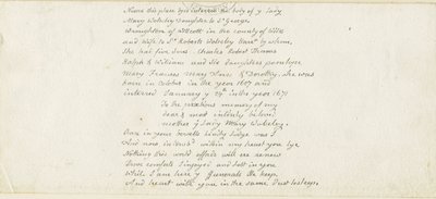 科尔维奇-沃尔斯利纪念碑的碑文：钢笔，编号[1839]（手稿） 作者 Thomas Peploe Wood