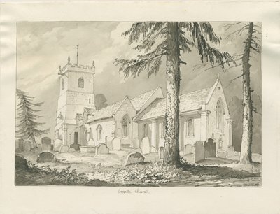 恩维尔教堂（Enville Church）：棕褐色素描，1837年 作者 托马斯·佩普洛伍德