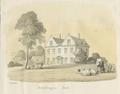 Marchington Hall：水彩水墨画，1836年 作者 托马斯·佩普洛伍德