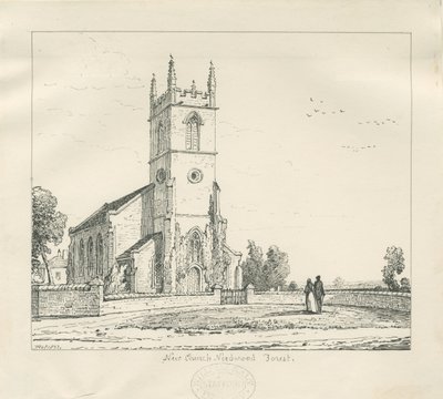 Needwood-“ New Church”：钢笔画，1837年 作者 托马斯·佩普洛伍德