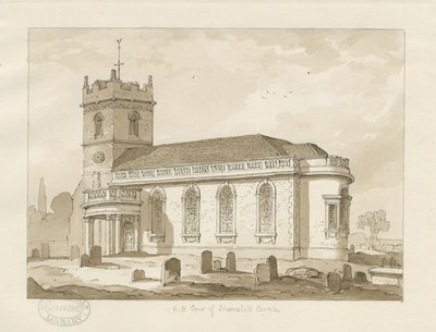 Shareshill教堂：棕褐色素描，1837年 作者 托马斯·佩普洛伍德