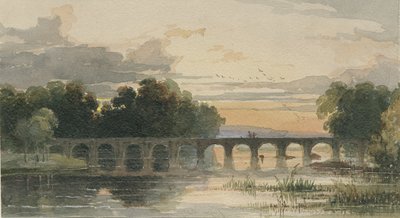 舒格伯勒大桥：水彩画，nd [19世纪] 作者 托马斯·佩普洛伍德