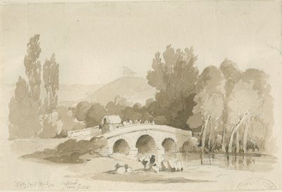 斯塔福德-米尔福德的Hollyford桥：乌贼墨画，1838年6月7日（绘画） 作者 托马斯·佩普洛伍德
