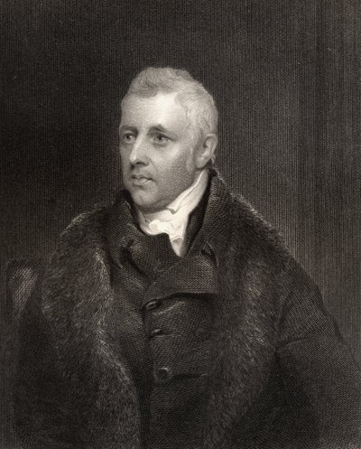 哈罗比第一伯爵达德利莱德，由亨利罗宾逊（1796-1871）镌刻，来自&39;国家肖像画廊，第四卷&39;，出版于1835年 作者 Thomas Phillips