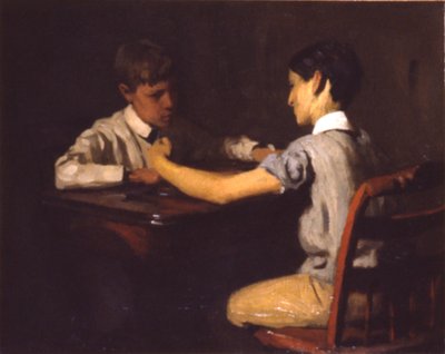 Checker Players, 约1895年。 作者 托马斯·波洛克·安舒茨