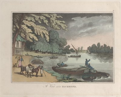 里士满附近的风景，来自大自然的素描，1822年。创作者：Thomas Rowlandson, Joseph Constantine Stadler. 作者 托马斯·罗兰森，约瑟夫·康斯坦丁·斯塔德勒