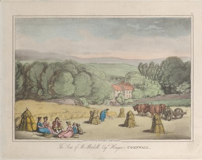 The Seat of M. Mitchell Esq.康沃尔郡亨格尔，来自自然界的素描，1822年，1822年。创作者：Thomas Rowlandson, Joseph Constantine Stadler. 作者 托马斯·罗兰森，约瑟夫·康斯坦丁·斯塔德勒