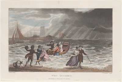 湿润的贵格会成员，来自斯卡伯勒的诗意素描，1813年，1813年。创作者：托马斯-罗兰森，约瑟夫-康斯坦丁-斯塔德勒，J-布鲁克。 作者 托马斯·罗兰森、约瑟夫·康斯坦丁·斯塔德勒、J Bluck