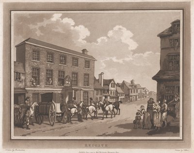 Reigate An Excursion to Brighthelmstone, June 1, 1790., June 1, 1790.创作者：Thomas Rowlandson, Samuel Alken. 作者 托马斯·罗兰森，塞缪尔·阿尔肯
