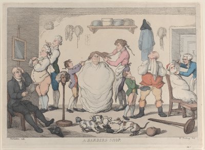 一家理发店，1811年。 作者 托马斯·罗兰森