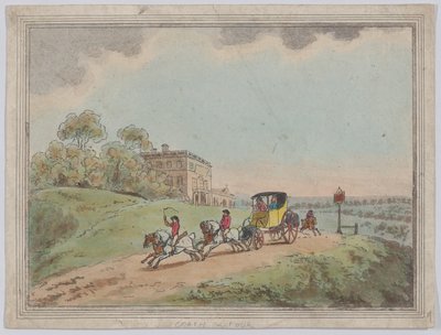 一辆马车和四个人，乡村素描，1787 ...，1787 ...。 作者 托马斯·罗兰森