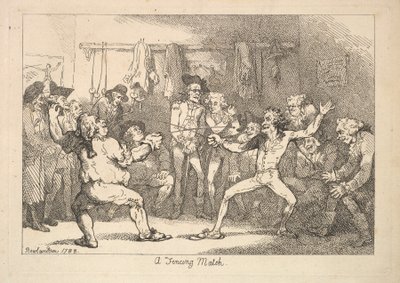 击剑比赛，1788年。 作者 托马斯·罗兰森