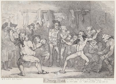 A Fencing Match, December 29, 1788., December 29, 1788. 作者 托马斯·罗兰森