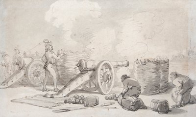 作战中的法国炮兵师（水彩画） 作者 托马斯·罗兰森