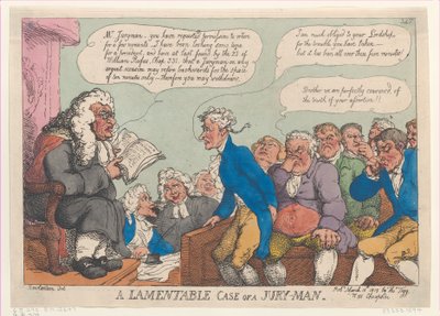 A Lamentable Case of a Jury-Man, March 10, 1815. ，1815年3月10日。 作者 托马斯·罗兰森