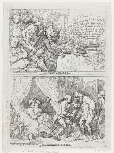 A New Speaker and The Wedding Night, February 7, 1789., 1789年2月7日。 作者 托马斯·罗兰森