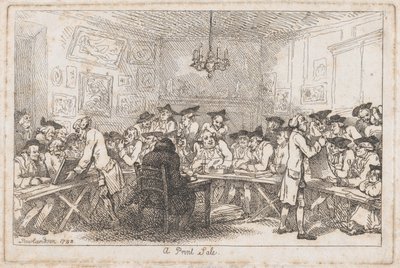 一个印刷品销售--一个夜间拍卖会，1788年。 作者 托马斯·罗兰森