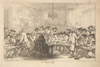印刷品销售--夜间拍卖，1788年。 作者 托马斯·罗兰森