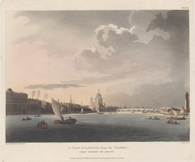 A View of London from the Thames, November 1, 1809., November 1, 1809 作者 托马斯·罗兰森