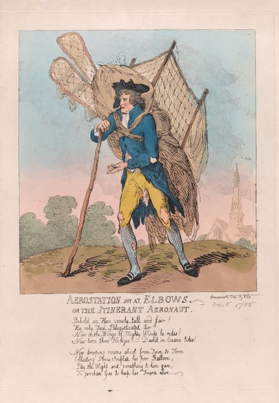 在Elbows或巡回航空，酒吧进行空气静止。 1785年（手工彩色雕刻） 作者 托马斯·罗兰森