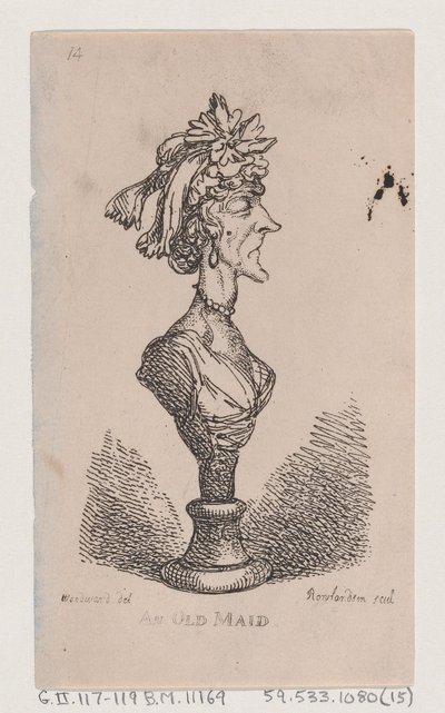 一个老处女，1808., 1808. 作者 托马斯·罗兰森