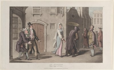 在阿维尼翁，第一眼看到克拉拉，摘自《在......的伤感旅行日志》，1817年12月1日。 作者 托马斯·罗兰森