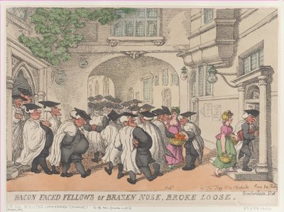 Bacon Faced Fellows of Brazen Nose, Broke Loose, 1811. 作者 托马斯·罗兰森