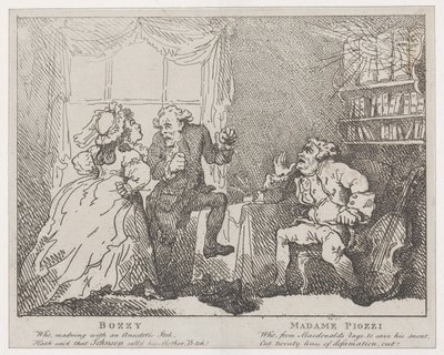 Bozzy和Piozzi夫人 Frontispiece, Bozzy and Piozzi by Peter Pindar, 1780-86., 1780-86. 作者 托马斯·罗兰森